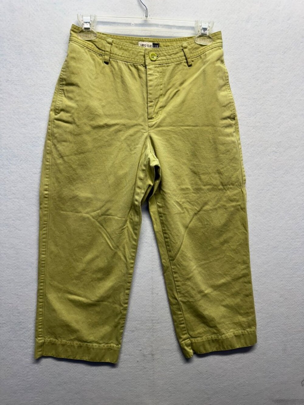 Gap Retro Cut Womens Olive Green Cropped Pants Size 2 100% Cotton